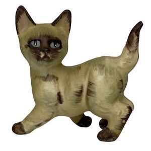 Vintage Siamese‎ Cat Figurine Hand Painted Marked 1562 Lefton? 3" Kitty